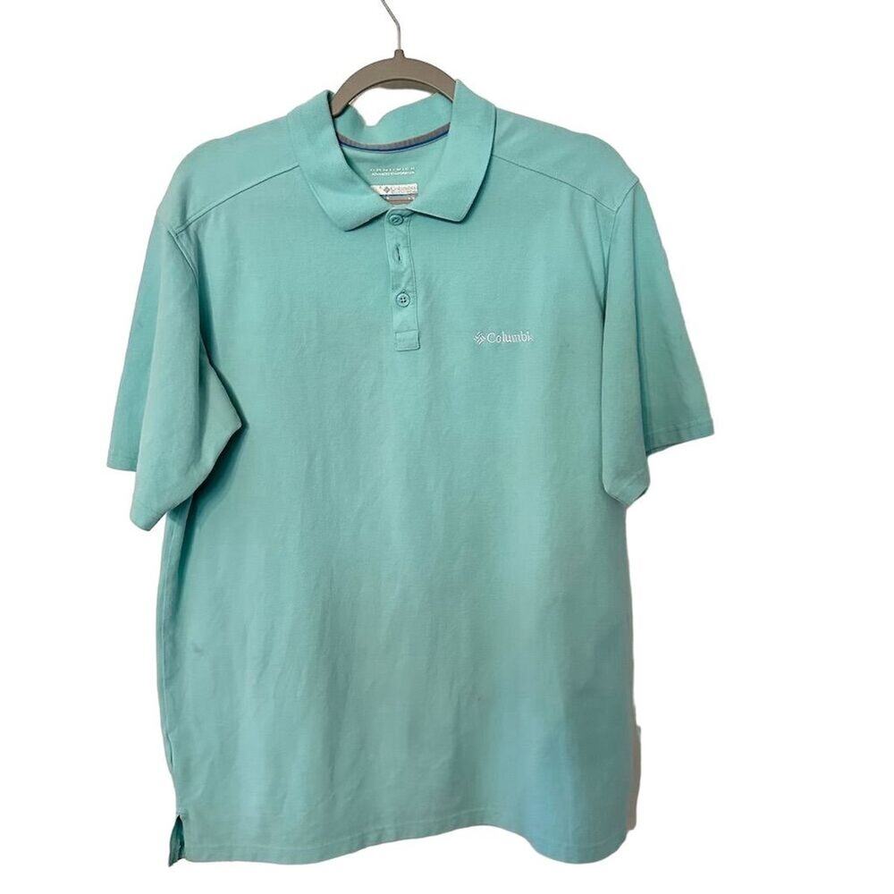 Columbia Men's Short Sleeve Polo Shirt green Size L Omni-Wick Casual Summer